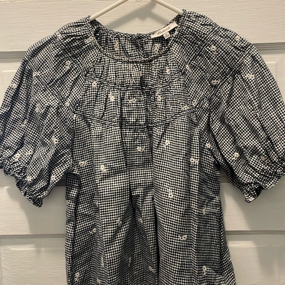Madewell gingham and floral top